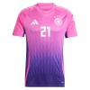 Camisola Alemanha Gundogan 21 Homen Equipamento 2ª Euro 2024